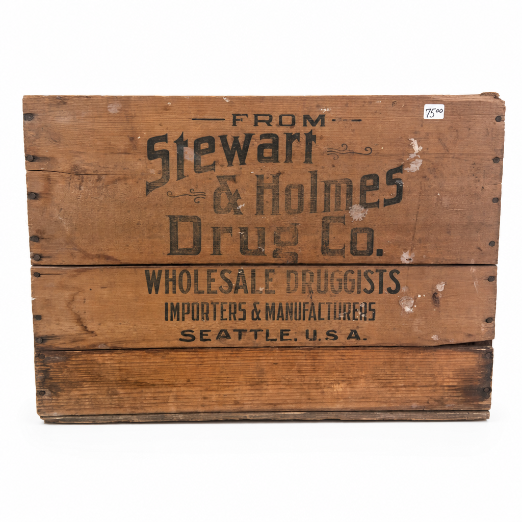 Stewart & Holmes Drug Co. Wooden Shipping Crate