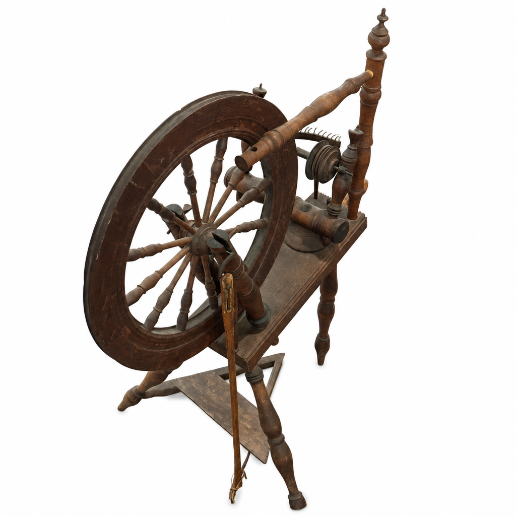 Wooden spinning wheel
