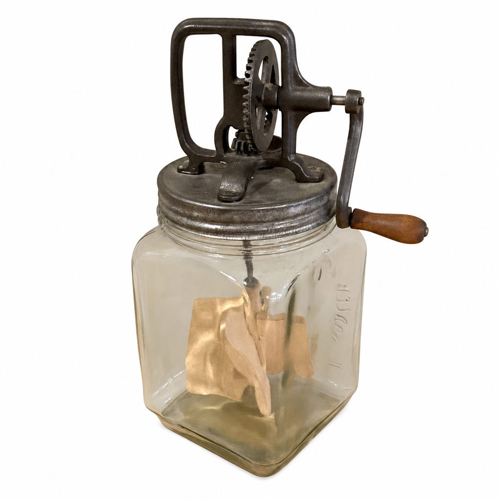 Hand-crank butter churn