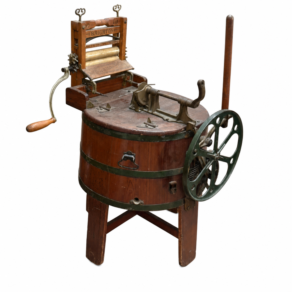Hand-crank washing machine and wringer