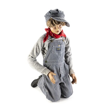 Vintage Boy Mannequin in Oshkosh Overalls