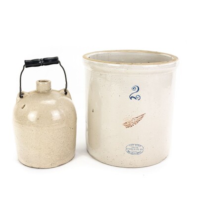 Red Wing 2 Gallon Crock & Whiskey Jug