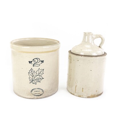 Western 2 Gallon Crock & Whiskey Jug