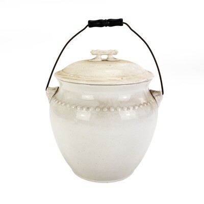 White Antique Porcelain Chamber Pot w/Lid