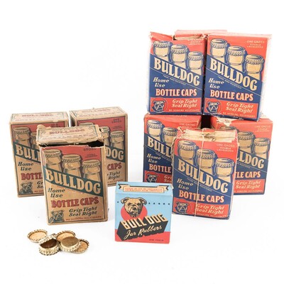 (12) Boxes of Bulldog Bottlecaps