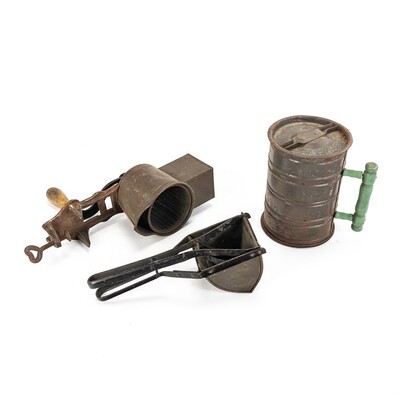 Box Lot Antique Kitchen Tools