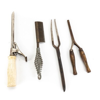 (4) Antique Hair Styling Tools