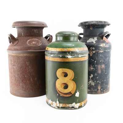 (3) Vintage Milk Pails