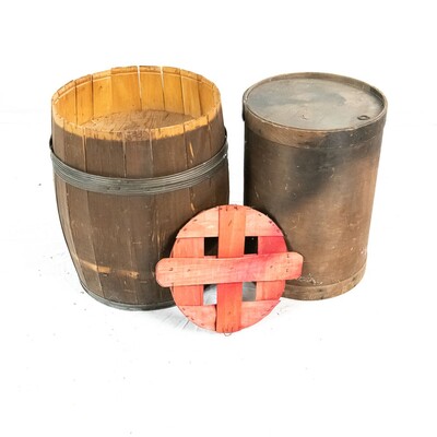 (2) Large Wooden Barrels