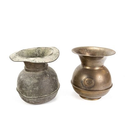 (2) Vintage Brass Spittoons