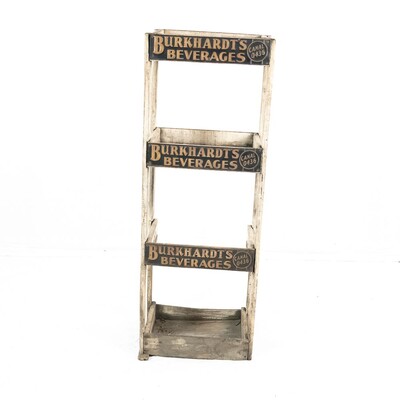 Burkhardt's Beverages Wooden Display Stand