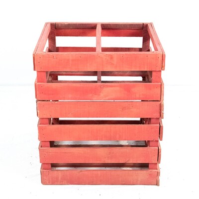 (2) Large Red Wood Crates