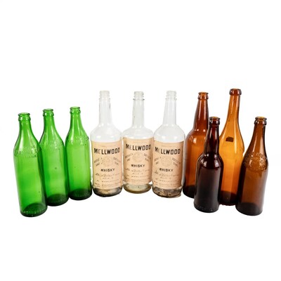 (10) Vintage Beer/Liquor Bottles