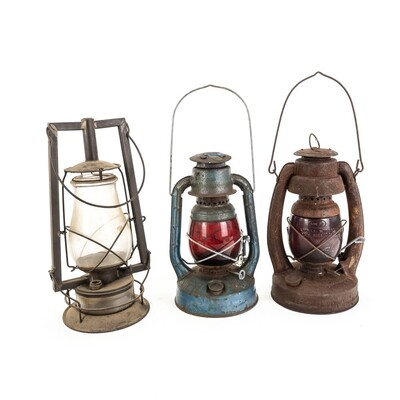 (3) Vintage Railroad Lanterns