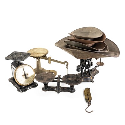 (4) Antique Countertop Balance Scales