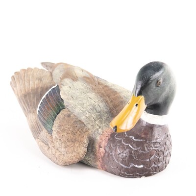 Hand-Carved Wooden Mallard Duck Decoy