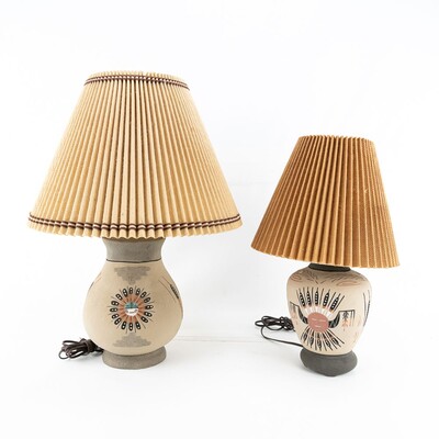 (2) Southwestern-Style Ceramic Table Lamps