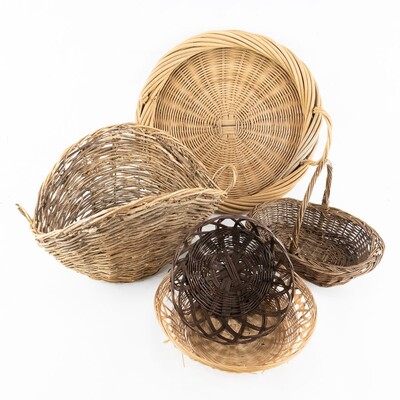 Box Lot Various Storage Baskets