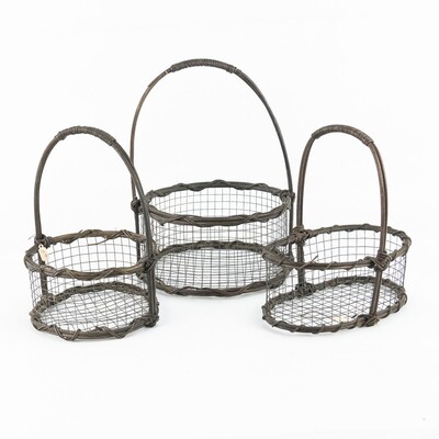 (3) Farmhouse Wire Baskets