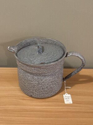 Enamelware pitcher in muted gray