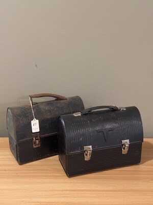 Pair of vintage metal lunch boxes