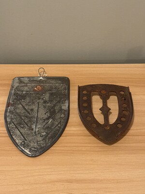 Pair of aged iron sole plates