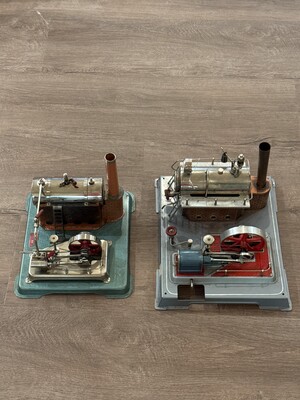 Pair of small toy steam engines