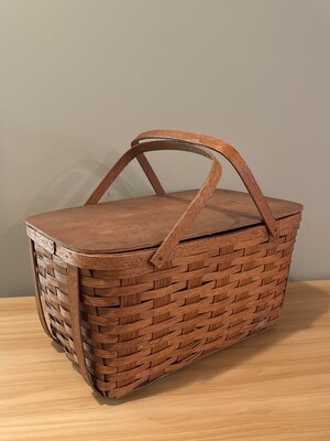 Handwoven basket of unknown origin