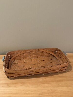 Handmade woven basket of unknown origin