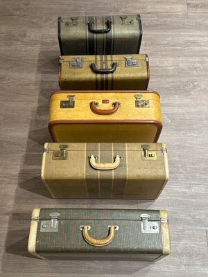 Stack of vintage suitcases