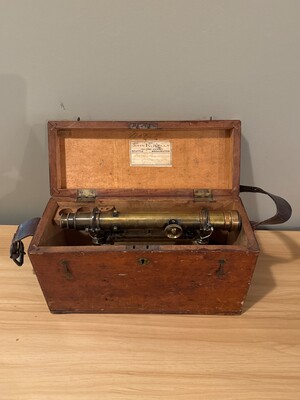 Small brass scientific or surveying instrument with a polished