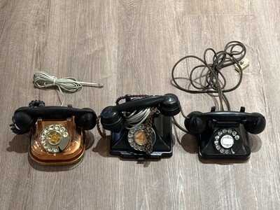 Trio of vintage rotary telephones