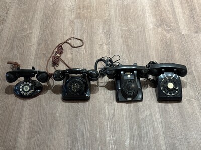 Grouping of vintage rotary telephones