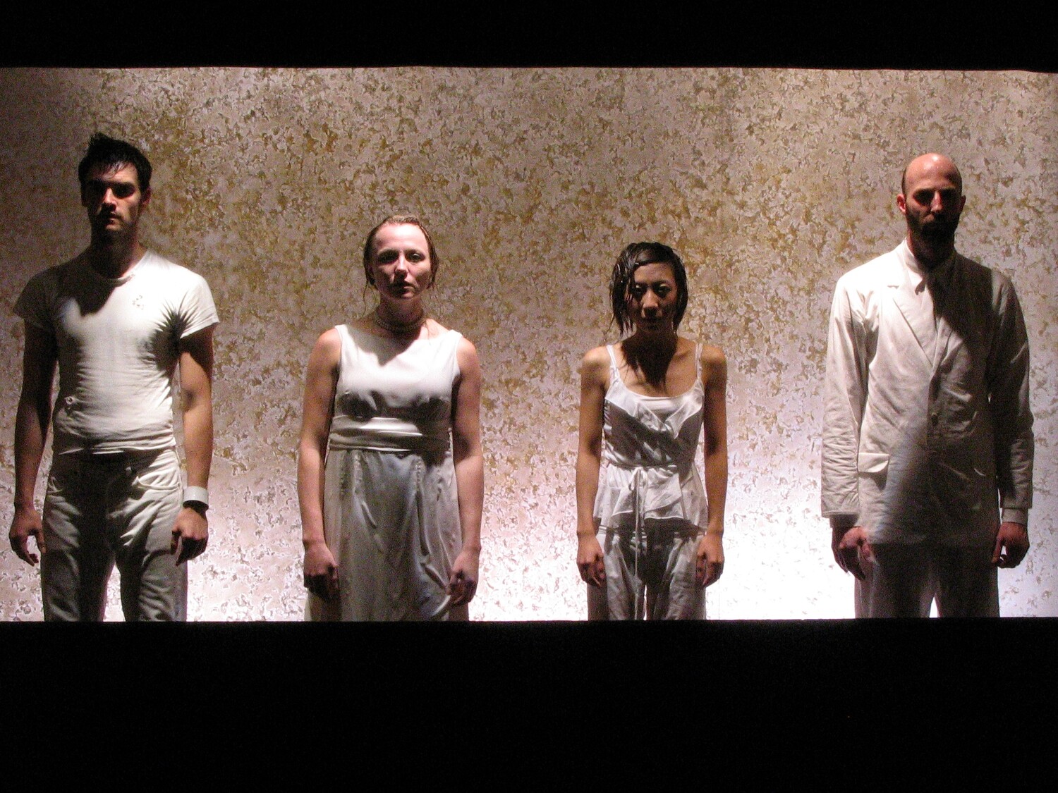 2005 production of CRAVE: (L to R) Lathrop Walker, Mikano Fukaya, Marc Kenison, and Marya Sea Kaminski. Courtesy of Washington Ensemble Theatre.