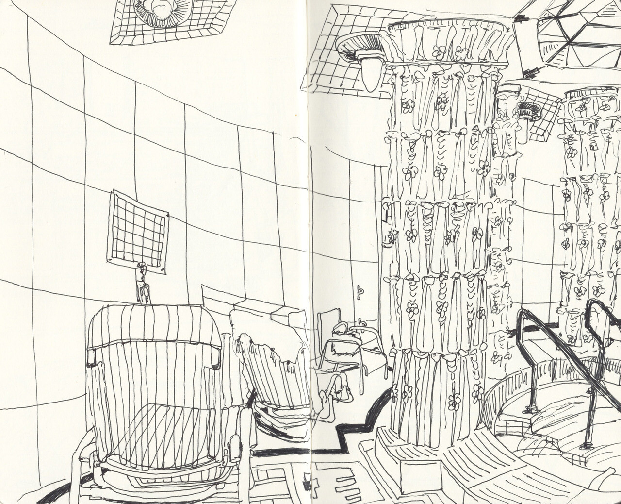 Amalienbad Sauna, first time drawing in the nude (Vienna, Austria), 2019