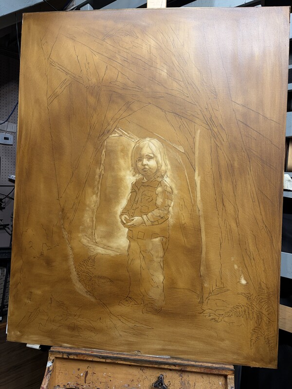Progress on Love Portrait Commission.
