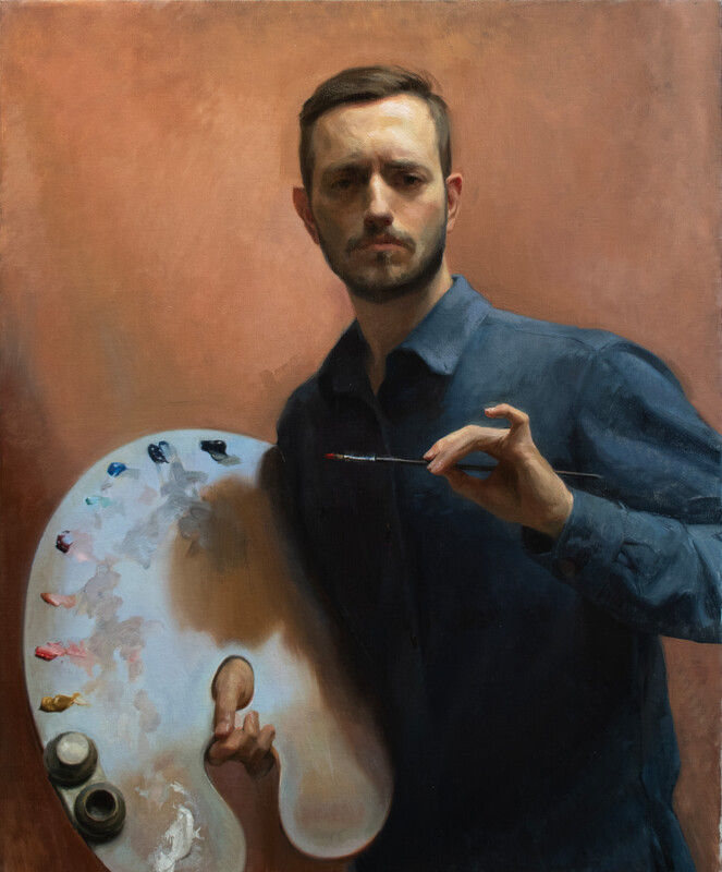 Progress on Self Portrait with the Promise of a Blue Sky