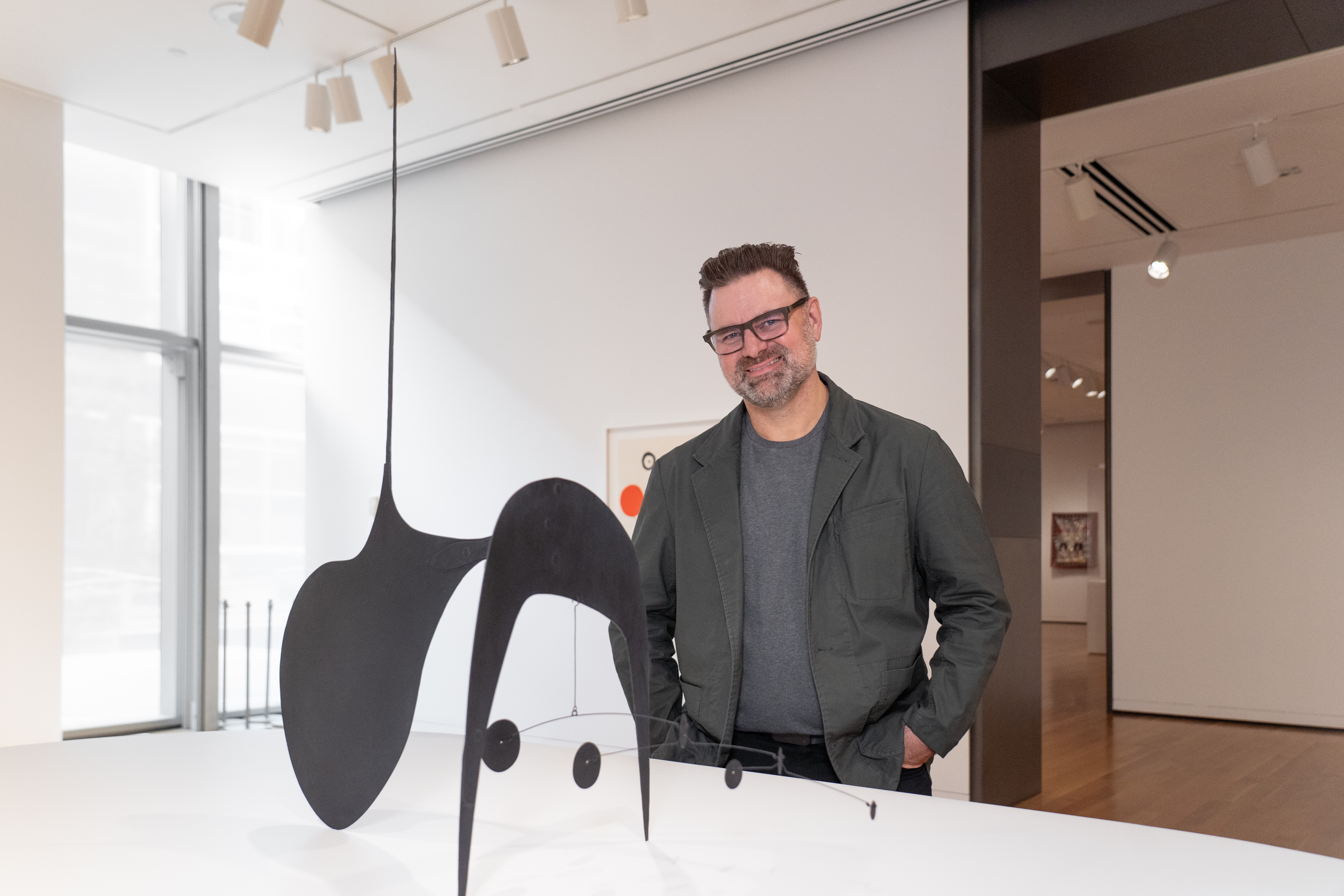 Scott Stulen (with Calder) COURTESY OF SEATTLE ART MUSEUM