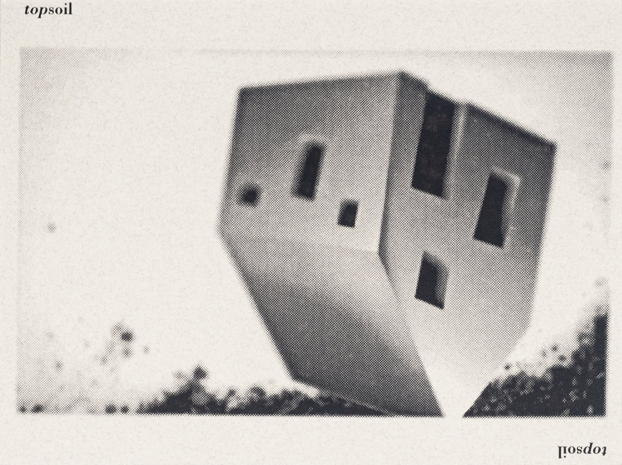 July 1995 show card for SOIL’s first group exhibition, topsoil, at the Diller Hotel.