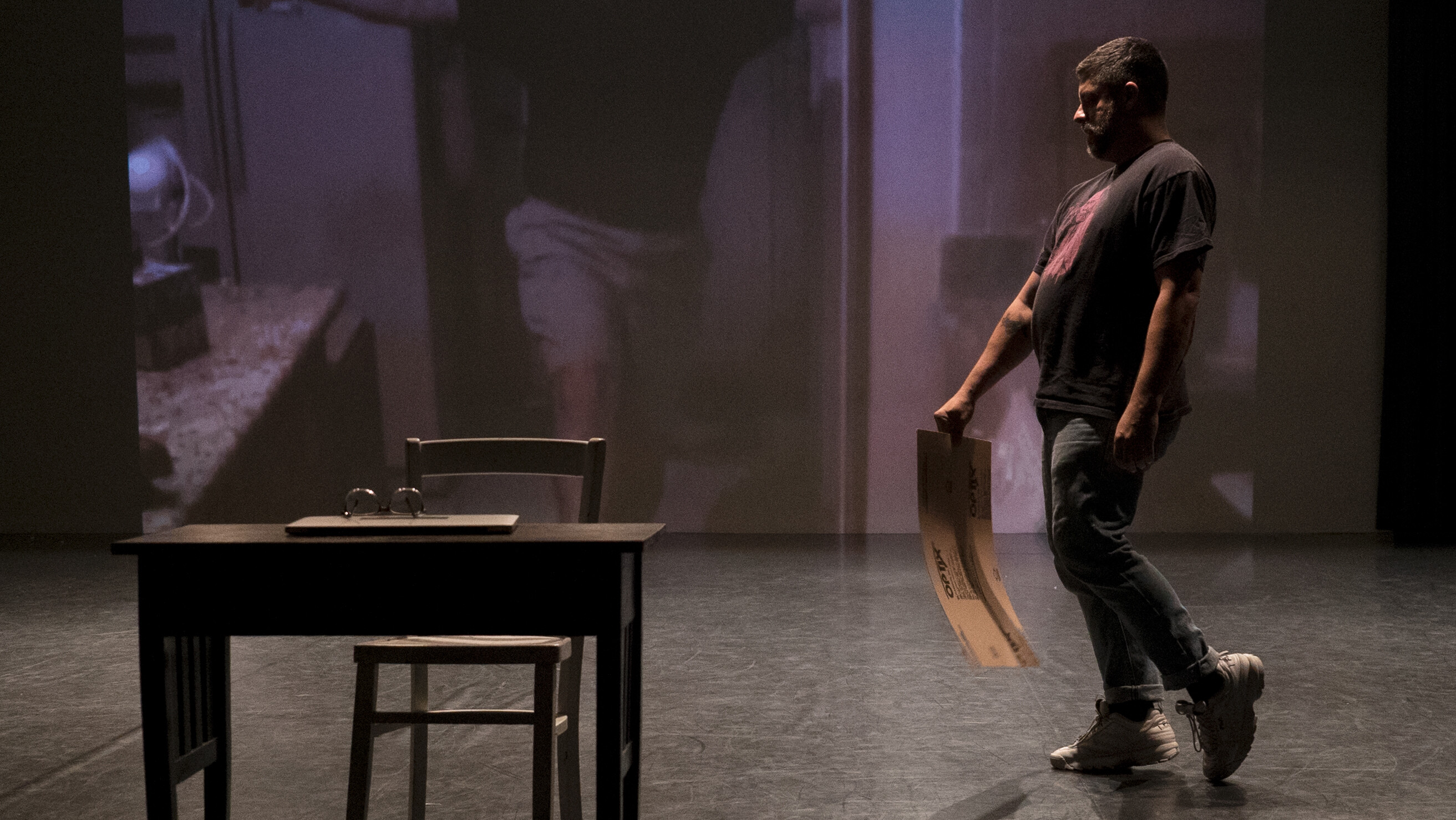 Miguel Gutierrez in Unsustainable Solutions: Duet with my Dead Dad. PHOTO COURTESY OF THE FLEET/NYC.