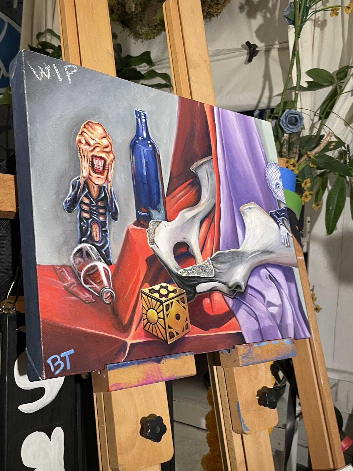 Painting by surrealist painter and Blue Cone resident artist, BT.