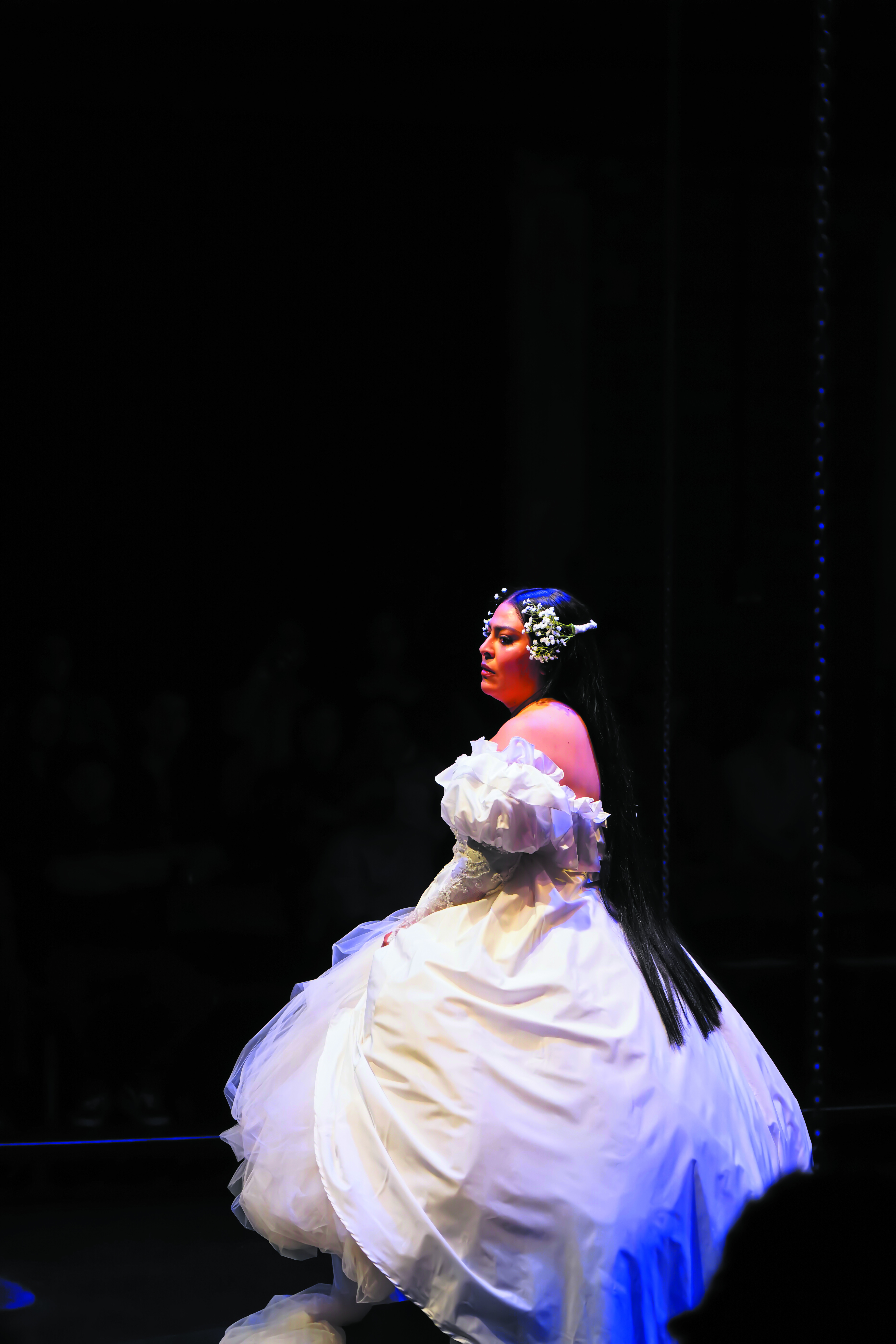 San Cha as Dolores in Inebria Me, at ON THE BOARDS. PHOTO BY Texas Isaiah.