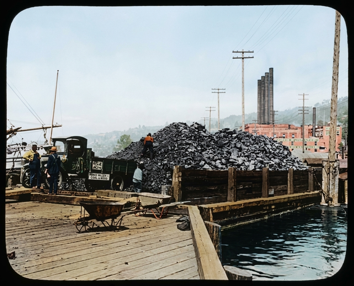 Monks Miller Coal and Wood yard, Lake Union, c. 1920s