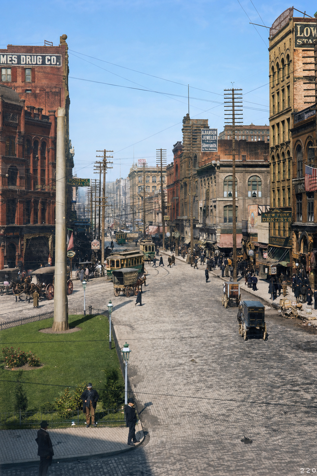 First Avenue looking north from Pioneer Square, c. 1903