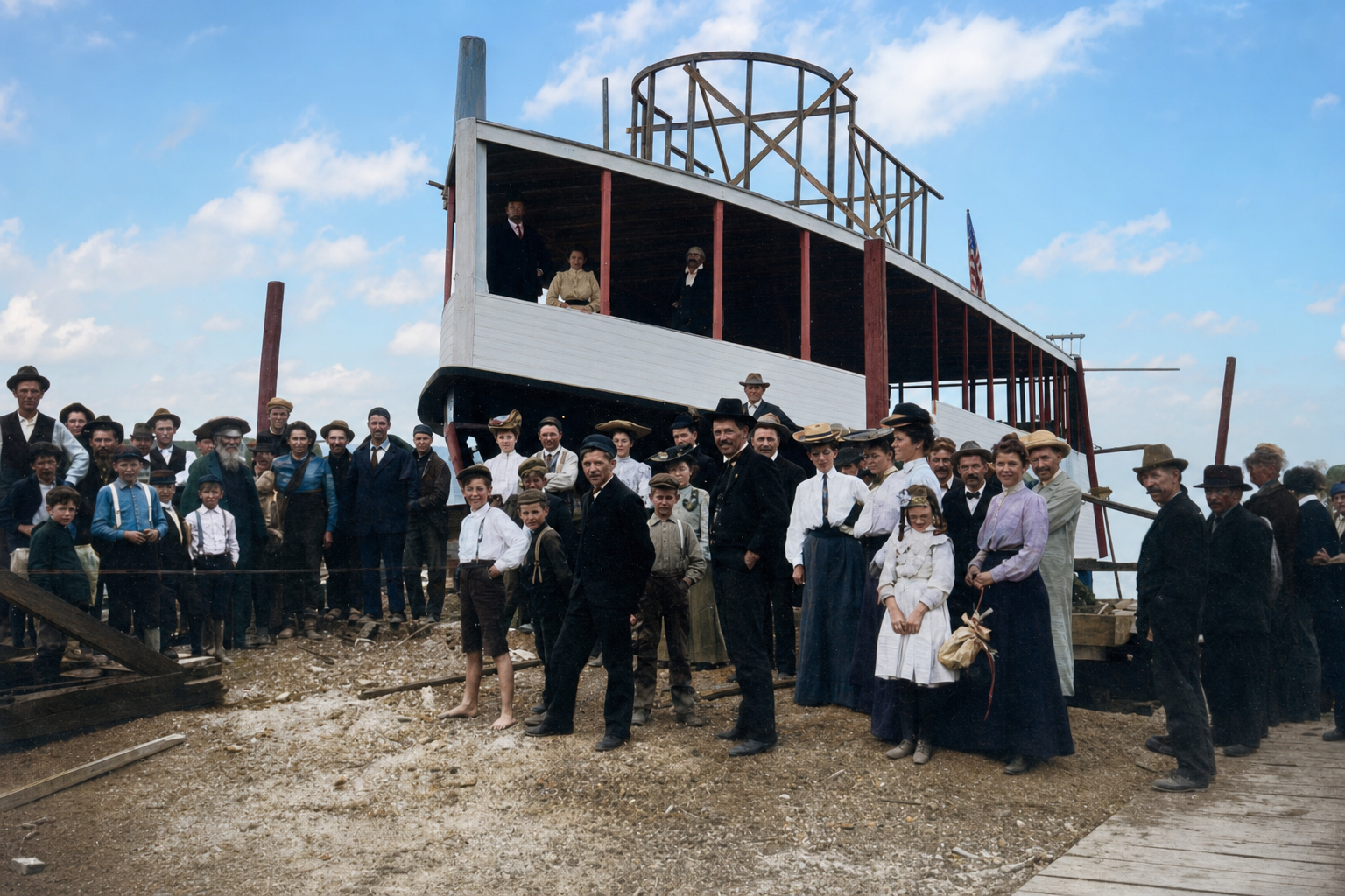 Vessel under construction at Anderson Shipyard, Lake Washington, c. 1900