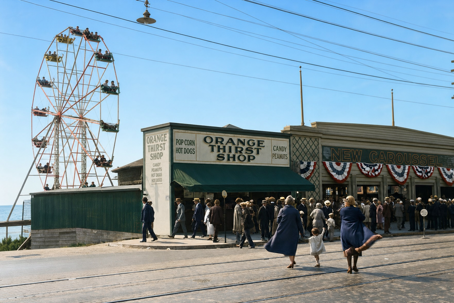 Vincent's Amusement Park and New Carousselle, Phinney Avenue, c. 1924
