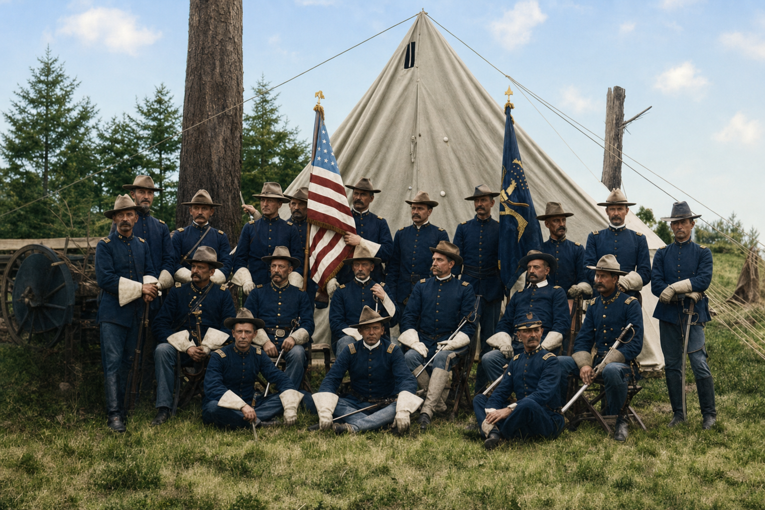 Officers of the U.S. 3rd Cavalry at Camp Robinson, Seattle, 1899