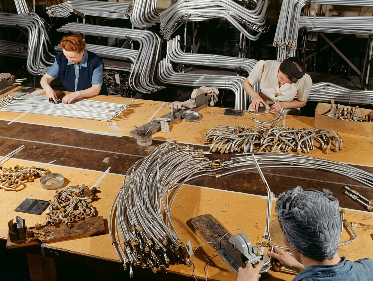 Bending Tubing for the B-17F at Boeing