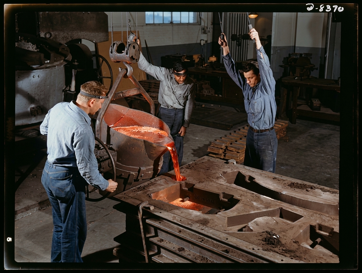 Pouring a Lead Die at Boeing