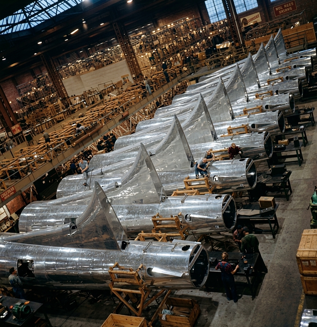 B-17 Tail Sections on the Boeing Line